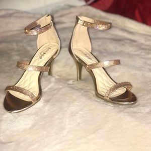 Rose gold diamond heels